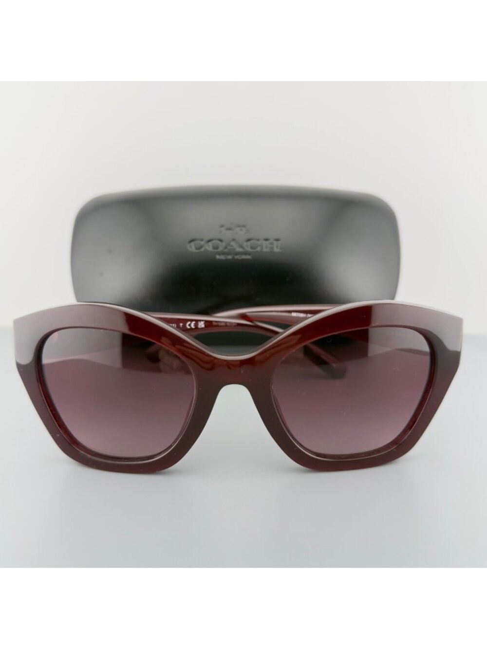 Coach HC8421U Sunglasses Milky Burgundy 54 22 140 3N Rose Gradient Lenses READ